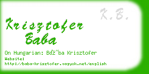 krisztofer baba business card